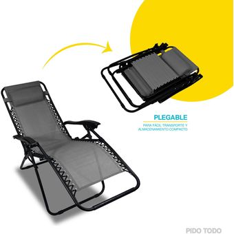 Camastro Plegable Silla Playa Jardin Gravedad 0 Reclinable