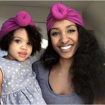 De moda de mamá y bebé algodón bola de la flor de sombrero 