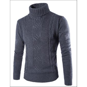 Suéter de manga larga de cuello alto de invierno cálida para hombre 