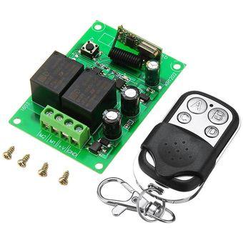 DC12V 2 canales Control remoto Motor de CC que invierte el módulo de relé del interruptor del controlador con control remoto 