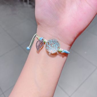 Mujer Niña Linda Y Colorida Pulsera De Vidrio Seco Elegante 