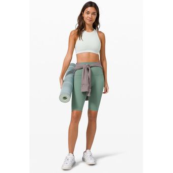 #Covert Green Pantalones cortos deportivos largos de nailon para mujer,de cintura alta,de secado r 