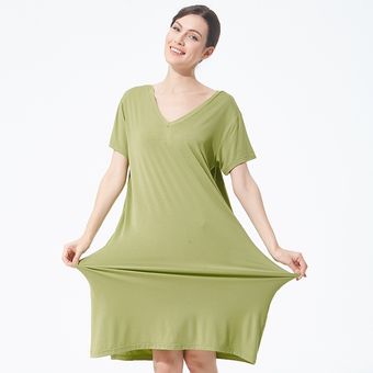#Dark Green Strap Lencería lisa de algodón para dormir,pijama vestido de noche de talla grande XXL-7XL,ropa de casa,camisón de gran tamaño,camisón Sexy,bata 