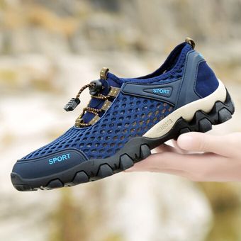 Big Sze Zapatos de senderismo al aire libre para hombre Zapatos de vadeo antideslizantes de alta calidad Azul 