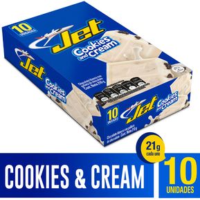 Chocolatina Jet Cookies and Cream x 10 unidades x 21 gr