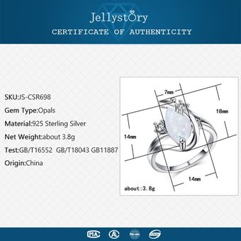 Anillo De Joyería De Plata Jellystory925 Con Piedras De 