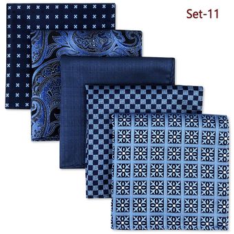 5 unidades Pañuelo cuadrado de seda para hombre colores surtidos #set 35 