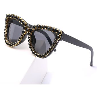 Viejo ojo de gato de lujo gafas de sol de mujer cristalmujer 