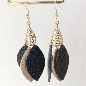 Cpop Lágrimas Retro Pu Pendientes De Cuero De Las Mujeres De 