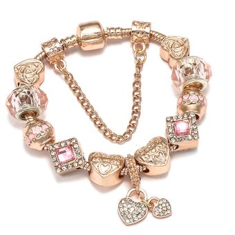 Seialoy Rose Corazón De Oro Pulsera De Mujer Pulsera De Rosa 