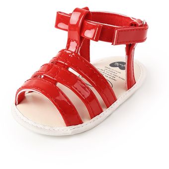 Sandalias de charol para niñas pequeñas zapatos romanos bonitos suela blanda para niño primeros pasos cuna zuecos verano 