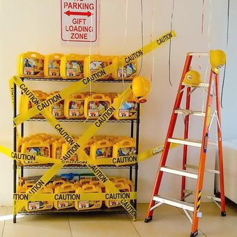 de 1 rollo cintas de advertencia amarillo pegatina DIY decoración de la fiesta 