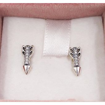 Aretes Pandora Flecha Brillantes Circonitas En Plata S925 Original