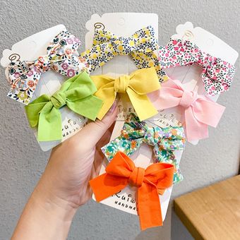 Lado impreso horquilla Xwen-Conjunto de 2 unidades de lazos florales para niña accesorios para el cabello de moda OH2137 adorno de pelo para niños Clip flequillo Lado impreso horquilla Xwen-Conjunto de 2 unidades de lazos florales para niña accesorios para el cabello de moda OH2137 adorno de pelo para niños Clip flequillo