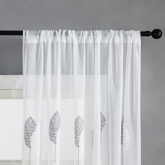 cortina de CDIY-cortinas para sala de estar transparentes bordadas 