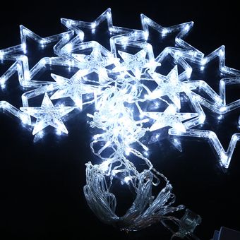 Star String Light LED Lámpara de Navidad Decoración de la fiesta de Navidad 220V Luz de cortina 