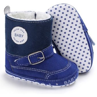 Recién nacidos Niño Niña Cálidas Botas de nieve del niño bebé Infantil Cuna Zapatos Zapatillas De Piel Sintética 
