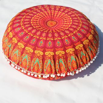 de colores Funda de almohadas con estampado de Mandala indio redon 