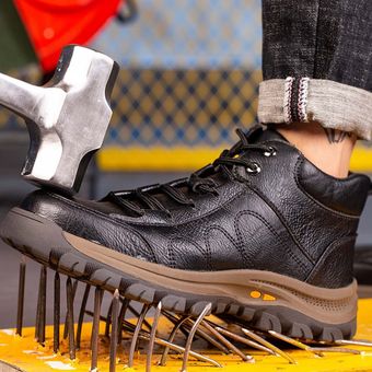 para exteriores Zapatos de seguridad indestructibles para hombre calzado de trabajo con punta de acero a prueba de perforaciones 