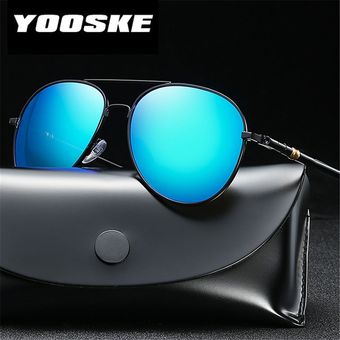 Yooske Men Sunglasses Polarized Design Metal Pilot Sun For 