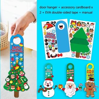 5 sets niños decoración navideña puerta colgada 