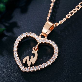 Womens Jewelry Name Initials Heart Pendant Necklace 26 Let ~ 