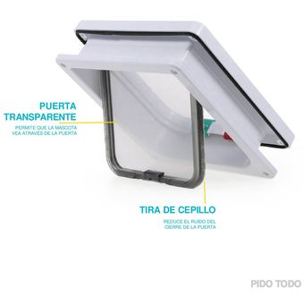 Puerta grande para perros de plástico para mascotas, puerta para perros con  magnético, panel de bloqueo para seguridad en el hogar, puerta automática