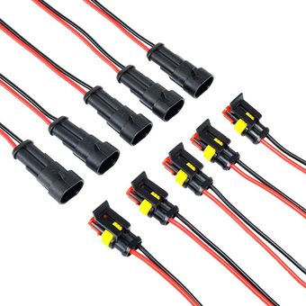 5 Juego 2 PIN WAY 20-16 AWG Conector impermeable Arnés IP 67 AMP Super 