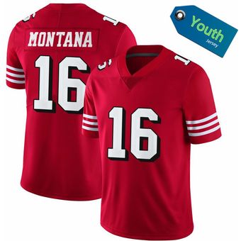 San Francisco 49ers Joe Montana Fanatics Red Hall Of Fame Jersey T