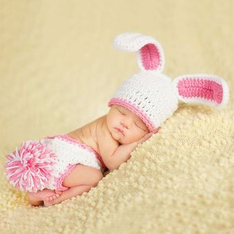 Ropa de fotografía para recién nacidos bonito conejo de ganchillo fotografía sombrero conjunto de flores recuerdos de crecimiento para bebé recién nacido accesorios de disfraz 