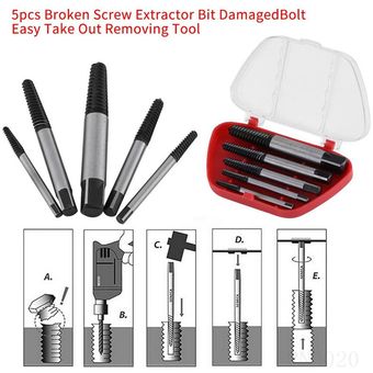 5 kits de extractor de tornillos extractor de tornillos HSS dañado 