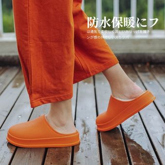 zuecos cálidos de Invierno para Mujer amantes de interior y exterior Zapatillas de gamuza de felpa para casa Zapatillas para Mujer EVA Zapatillas de espuma viscoelástica de algodón para Mujer WAN #Orange 