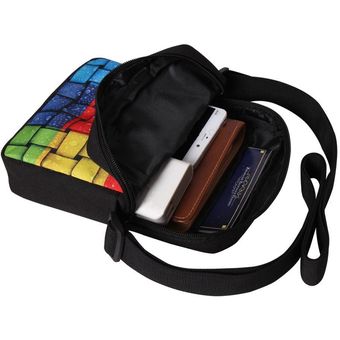 #Z7299E bandolera pequeña informal bolso de hombro para estudiante Mini bolso con estampado de girasol para mujer color negro 