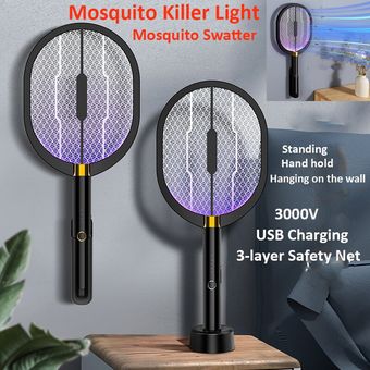 matamoscas eléctrico reca Lámpara LED antimosquitos 3 en 1 de 3000V 