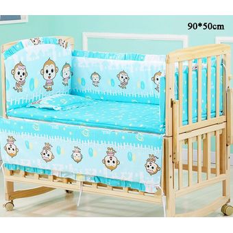 Juego de ropa de cama para bebé recién nacido cuna con dibujos animados parachoques 100% unidsset Protector de cama infantil de algodón lavable 