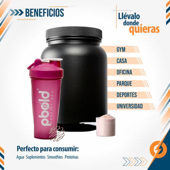 Vaso Mezclador Botella Shaker Proteina Gym Fitness Cilindro, Moda de Mujer