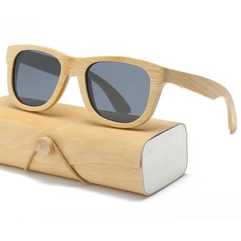 Polarized Wood Sunglasses Men Women Square Bamboo Women Sun 