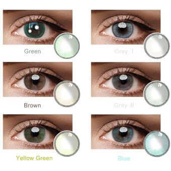 Color#14 2 unidspar de lentes de contacto coloridas Serie 3 tonos lentes de colores para ojos contactos con Color cosmético maquillaje pupila de belleza 