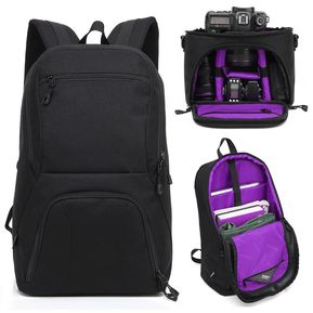 Huwang 2 En 1 Impermeable Anti - Theft Outdoor Adaptador Hombros Mochila + Shockproof Camera Case Bag (purpura)