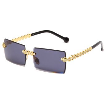 Diseño de marca de gafas de sol de diamante sin marcomujer 