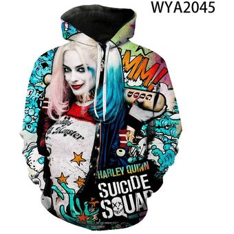 Nuevos hombres mujeres niños sudaderas con capucha aves de presa Harley Quinn 3D impreso Streetwear Pullover chico chica sudaderas Cool Hoody Jacket WT（#WYA2044.） 