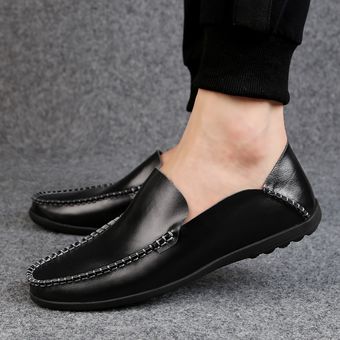 Mocasines para hombre Zapatos de cuero sin cordones 