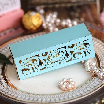 Cajas de Regalo de recuerdo de Ramadán K Caja de dulces Eid Mubarak 
