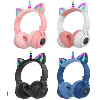 Auriculares Bluetooth de unicornio para niñas, niños y adolescentes, auriculares  inalámbricos para gatos para smartphones/tableta/portátil/PC/TV, con  micrófono y diadema ajustable