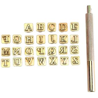 26 piezas de acero juego de perforaciones de sellos de alfabeto para h 