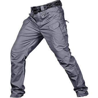 Pantalones de camuflaje tácticos impermeables para hombre,ropa militar de combate SWAT,con múltiples bolsillos,transpirable,para correr #BLACK 