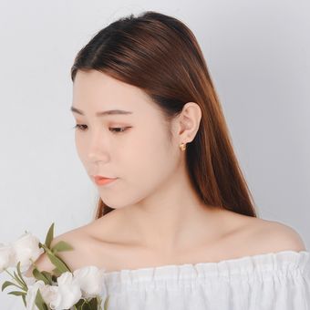 Clásico aro pendientes Color plata diseño de la hoja pendientes para las mujeres joyería corea HON 