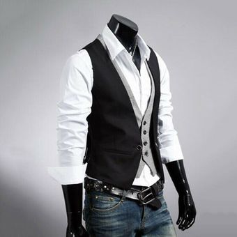 Hombre Chaleco de Vestir Formal de Negocioschaleco de traje de moda Hombre Chaleco de Vestir Formal de Negocioschaleco de traje de moda