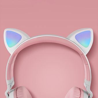 Oído lindo del gato de auricular inalámbrico de auriculares Auriculares 5.0 graves plegable auriculares estéreo Auriculares de juego para el teléfono celular 