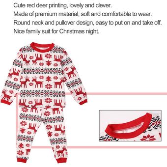 traje de prendas de dormir de ciervos lindos para invierno Pijamas familiares de Navidad 